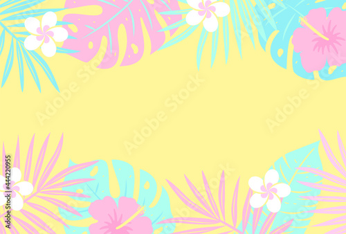 vector background with tropical illustrations for banners, cards, flyers, social media wallpapers, etc.