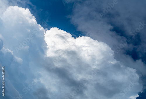 White and grey clouds veiling the blue sky © niv63