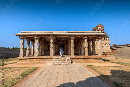 View of Chandrasekhara Temple, The ruins of ancient city Vijayanagar at Hampi, Karnataka, India