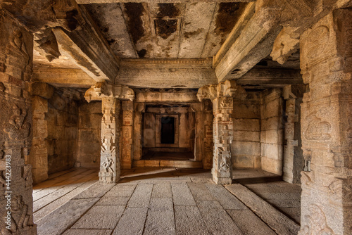 View of Chandrasekhara Temple  The ruins of ancient city Vijayanagar at Hampi  Karnataka  India