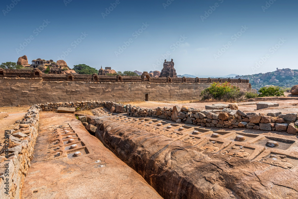 Malyavanta Raghunatha Temple at the ancient city of Vijayanagara, Hampi, Karnataka, India,