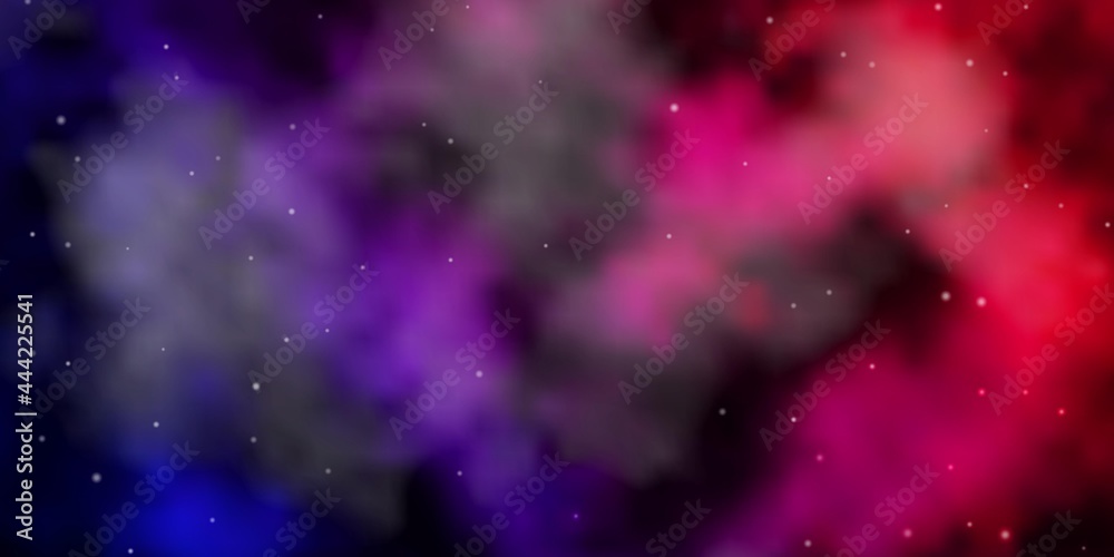 Dark Purple, Pink vector layout with bright stars.