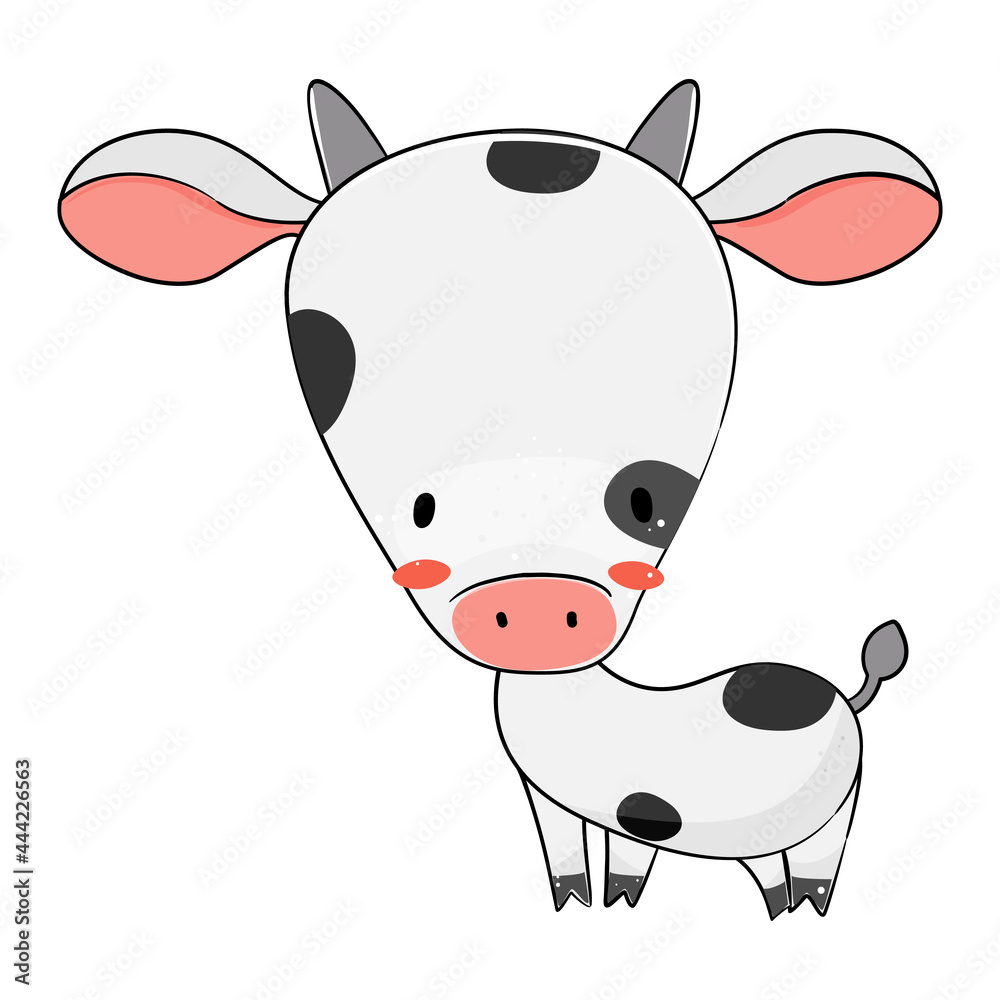Cute little farm cow character. Vector illustration. Cute little farm cow character. Vector illustration.