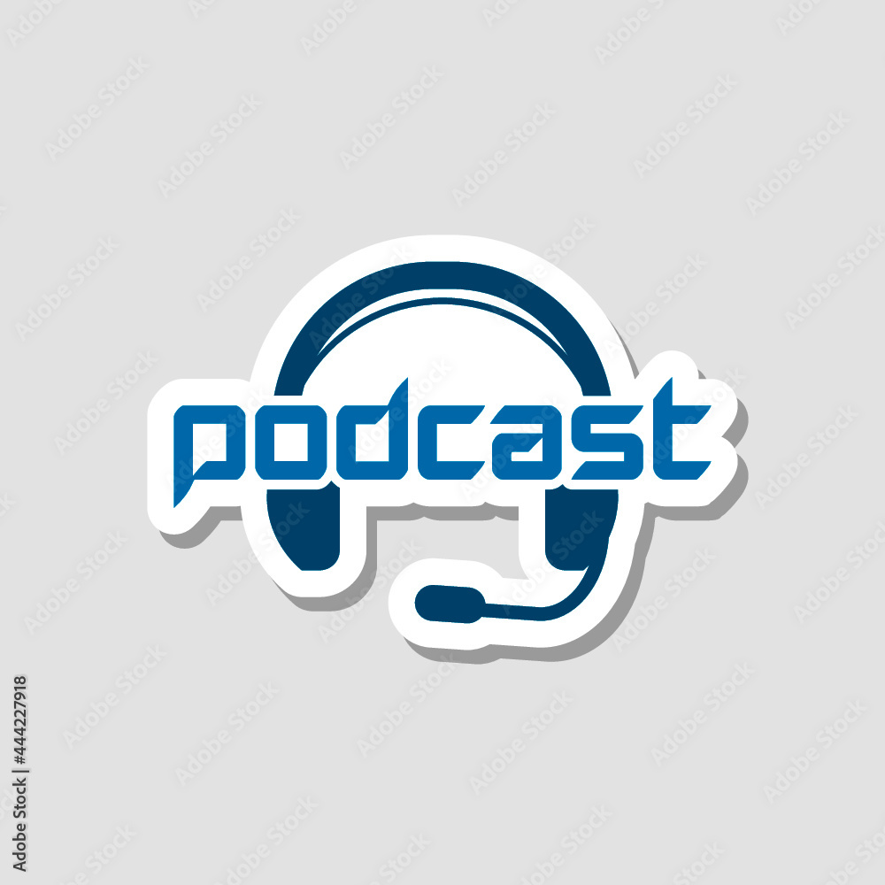 Podcast logo icon isolated on gray background Podcast logo icon isolated on gray background
