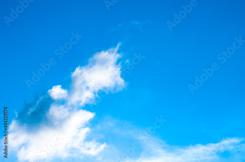 Clean blue sky with few white clouds