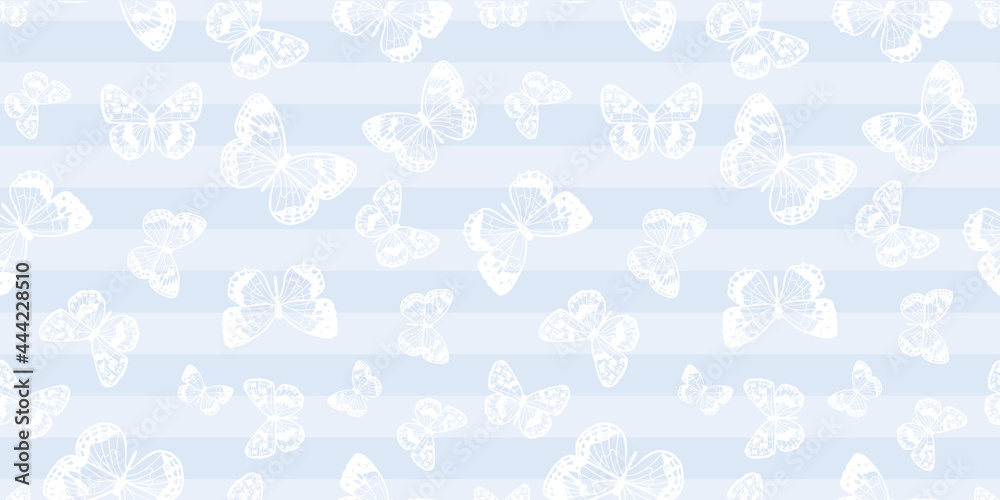 Fototapeta premium Butterfly seamless repeat pattern background