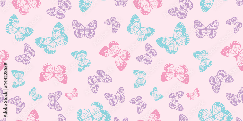 Butterfly seamless repeat pattern background