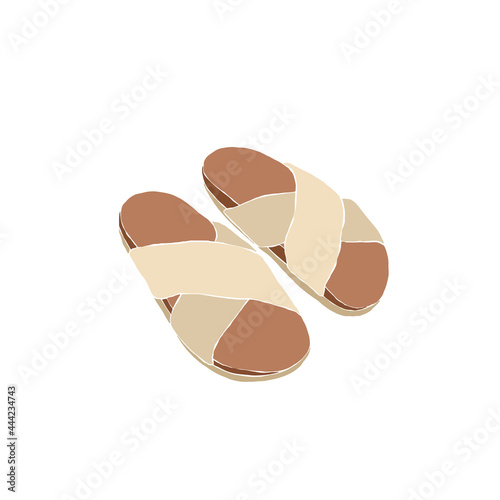 Woman shoes. Flat trendy summer sandals. Set of Abstract feminine vector illustrations. Summer girly trendy simple icons. Good for instagram post, business advertisement, flyer design.