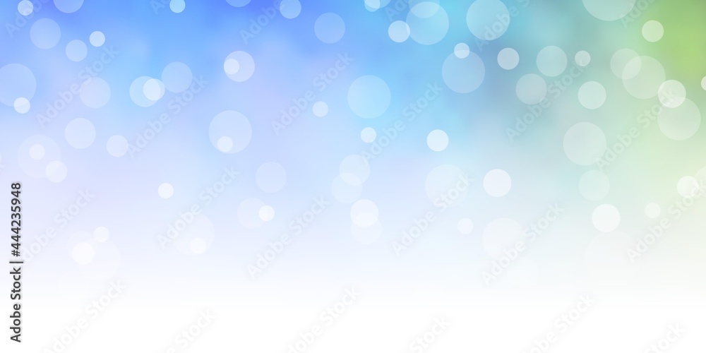 Light Blue, Green vector background with circles.
