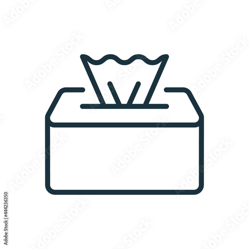 Package of Napkins Linear Icon. Wet Tissue Wipes Icon. Disinfectant Napkin Pack Line Pictogram. Hand and Facial Hygiene Tissues. Open Sanitizer Bag. Editable stroke. Vector illustration