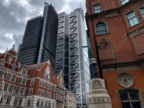 London Skyline of Old and New Buildings near Liverpool Street Station