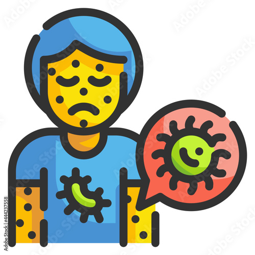 infected person line icon
