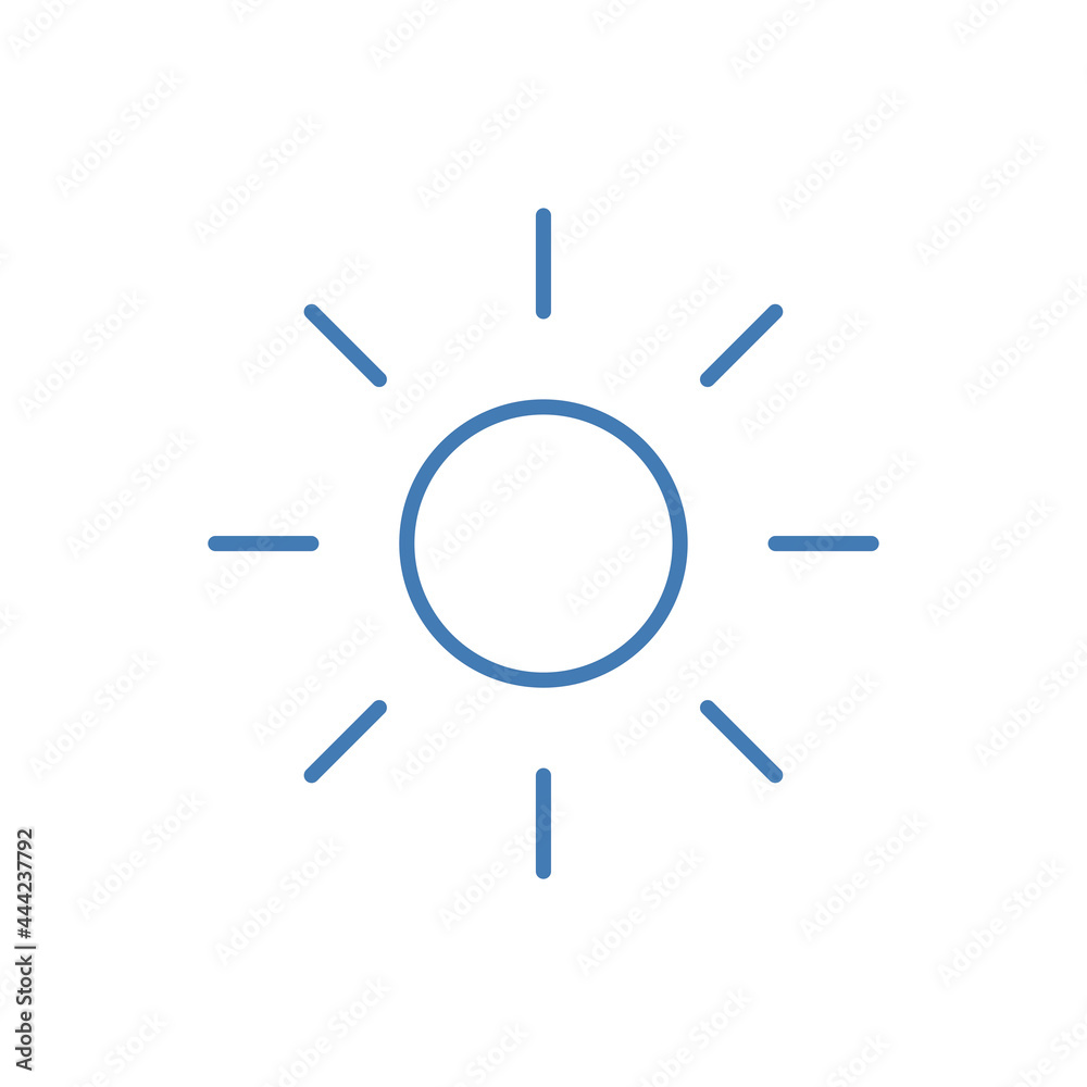 Sun icon, Hand drawn outline icon on white background Sun icon, Hand drawn outline icon on white background