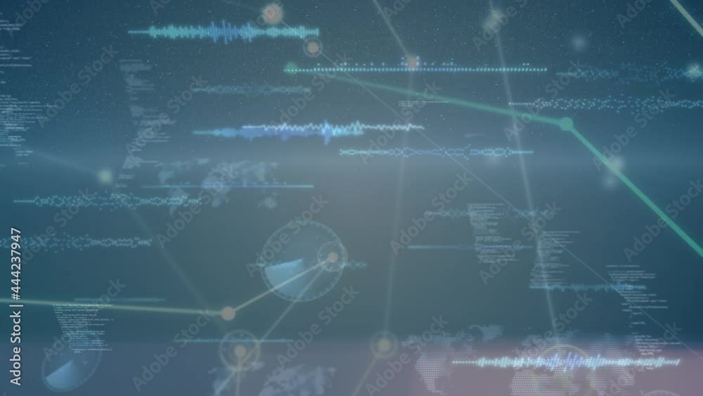 Animation of network of connections over navy background Animation of network of connections over navy background