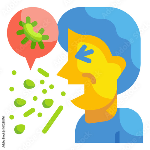 cough flat icon