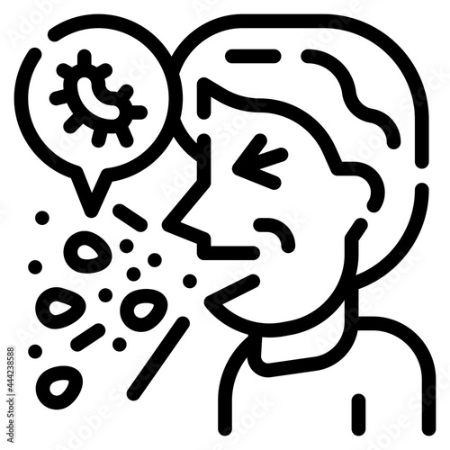 cough line icon