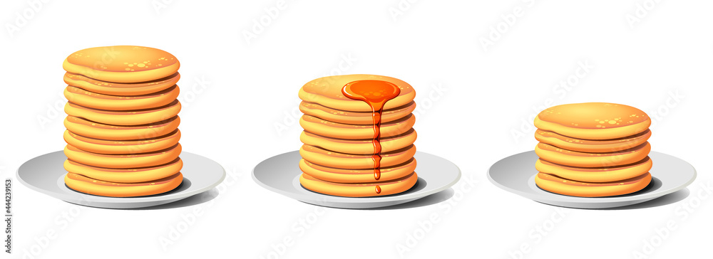 Pancakes on a plate with syrup 