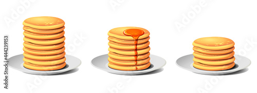 Pancakes on a plate with syrup 