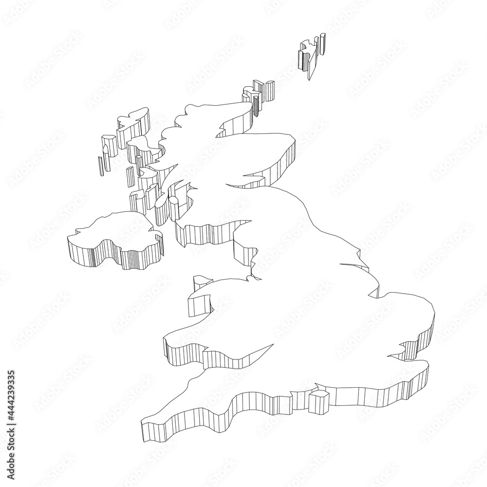 United Kingdom of Great Britain and Northern Ireland, UK 3D black
