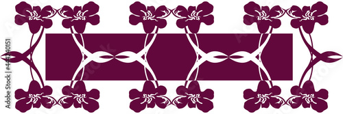 Seamless floral border lace frame, ribbon, vector element