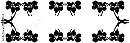 Seamless floral border lace frame, ribbon, vector element