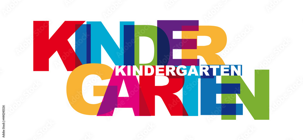 Kindergarten - Text mit bunten Buchstaben - Vektor-Schriftzug