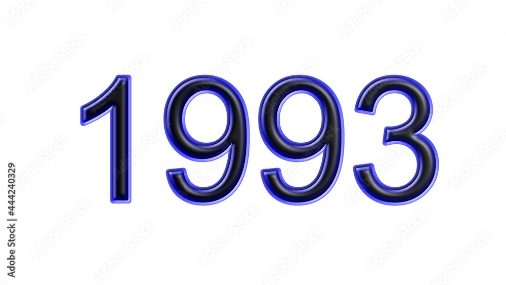 blue 1993 number 3d effect white background blue 1993 number 3d effect white background