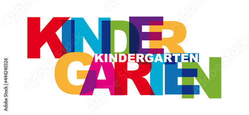 Kindergarten - Text mit bunten Buchstaben - Vektor-Schriftzug