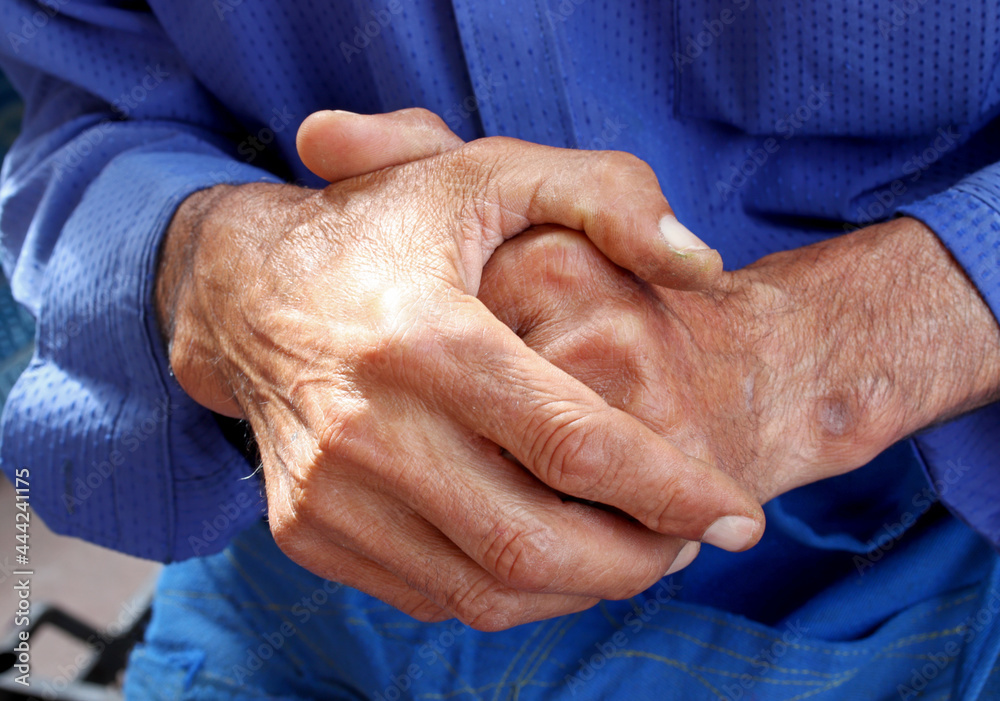 Fototapeta premium close-up hands of the old person
