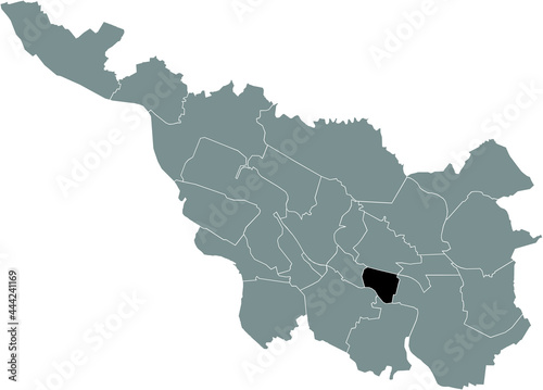 Black location map of the Bremer Östliche Vorstadt subdistrict inside the German regional capital city of Bremen, Germany