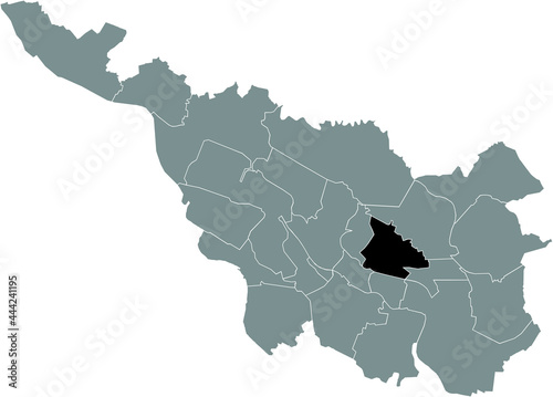 Black location map of the Bremer Schwachhausen subdistrict inside the German regional capital city of Bremen, Germany