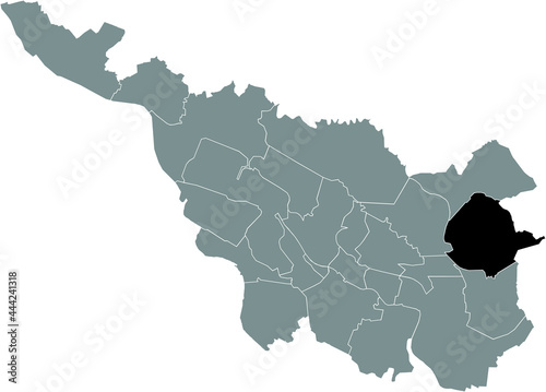 Black location map of the Bremer Oberneuland subdistrict inside the German regional capital city of Bremen, Germany