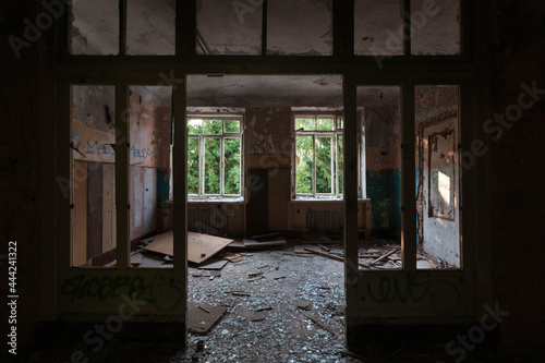 room of an abandoned ruined building