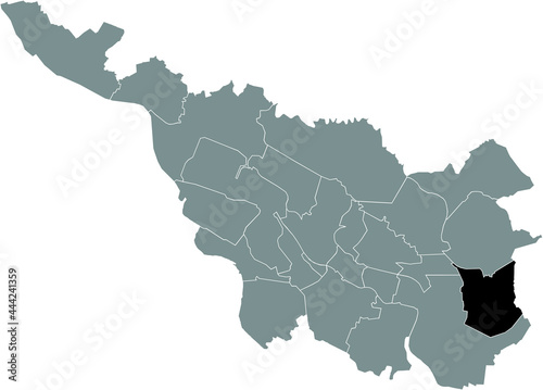 Black location map of the Bremer Osterholz subdistrict inside the German regional capital city of Bremen, Germany