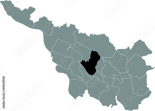 Black location map of the Bremer Walle subdistrict inside the German regional capital city of Bremen, Germany