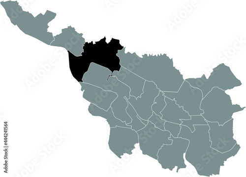 Black location map of the Bremer Burglesum subdistrict inside the German regional capital city of Bremen, Germany