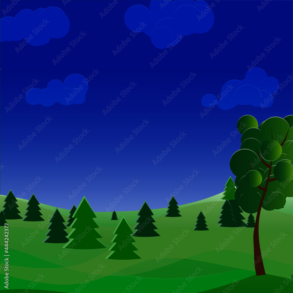 landscape with trees