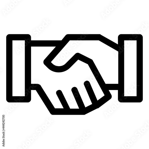 handshake line icon