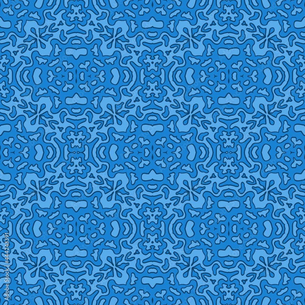 seamless pattern of blue lace on a blue background