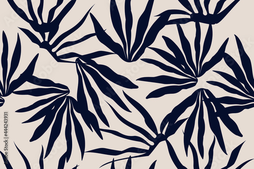 Tropical leaves. Exotic pattern. Creative seamless background. Fashion template for design, clothing, textiles