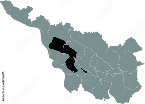 Black location map of the Bremer Häfen subdistrict inside the German regional capital city of Bremen, Germany