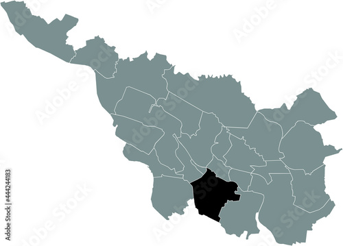Black location map of the Bremer Neustadt subdistrict inside the German regional capital city of Bremen, Germany