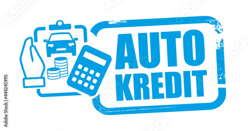 Auto kredit - Stempel mit Symbol - Vektor Illustration