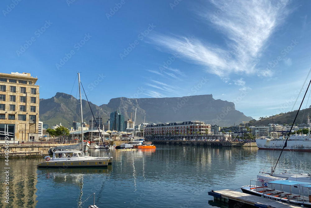 Scenic view of Victoria and Alfred Waterfront (W&A Waterfront), Cape Town, South Africa.
