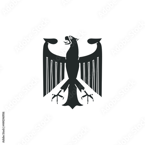 Germany Heraldry Icon Silhouette Illustration. Coat Of Arms Vector Graphic Pictogram Symbol Clip Art. Doodle Sketch Black Sign.