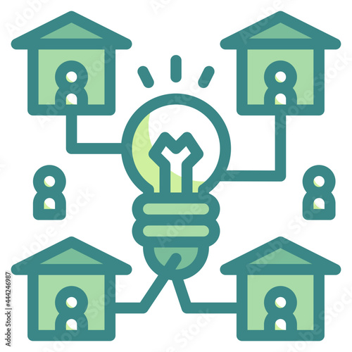 brainstorm form home blue line icon