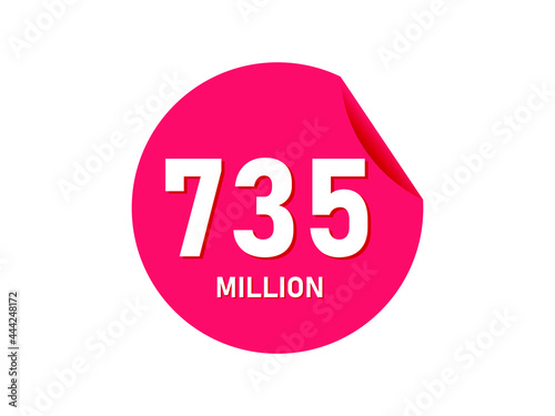 735 million texts on the white background