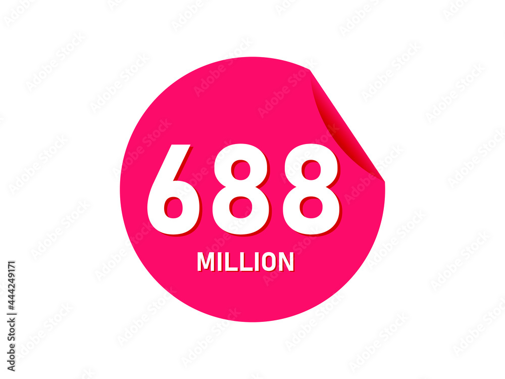 688 million texts on the white background