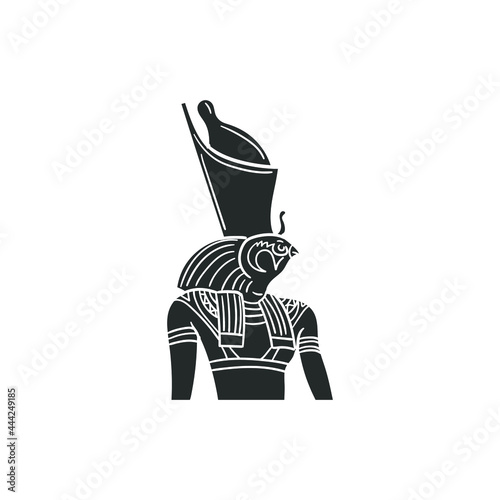 Horus Egypt Icon Silhouette Illustration. Egypcian Mythology Vector Graphic Pictogram Symbol Clip Art. Doodle Sketch Black Sign.