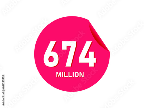 674 million texts on the white background